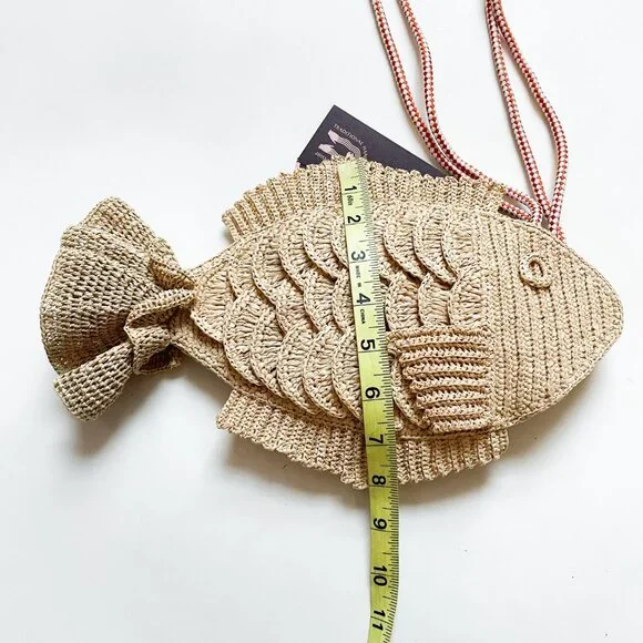 Alemais Horizon Raffia Fish Bag Natural NEW NWT - Picture 8 of 10